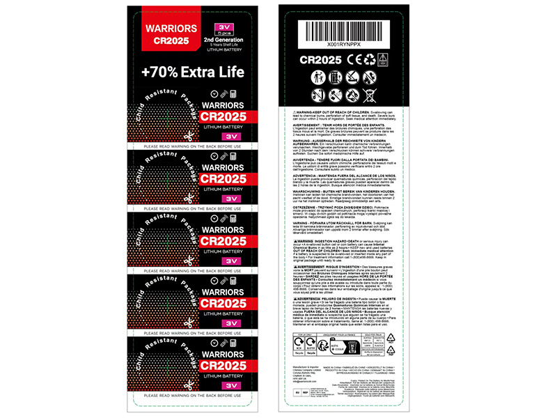 CR2025 button cell battery